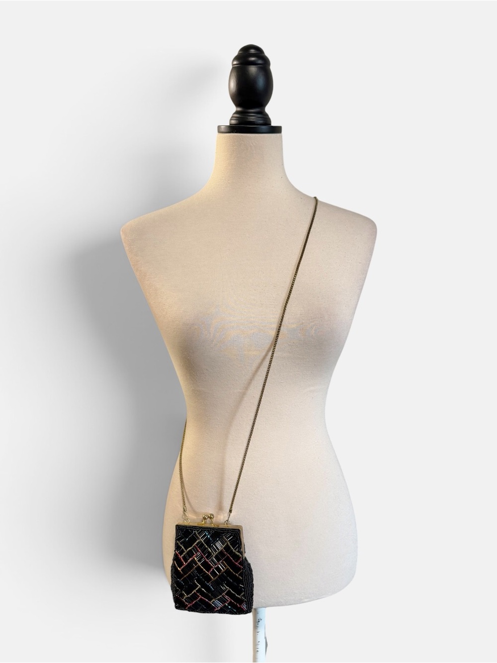 Vintage La Regale Beaded Coin Purse Crossbody Mini Clutch Gatsby Art Deco Formal - Picture 2 of 15